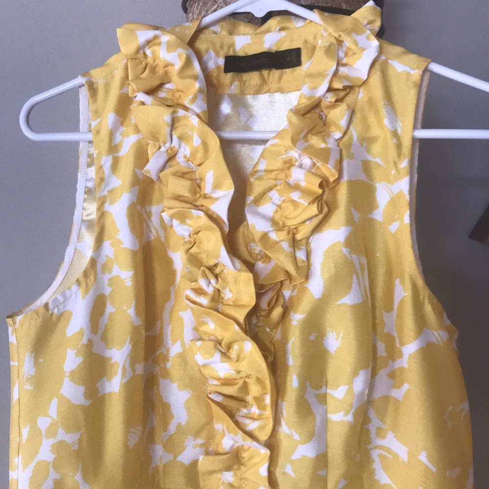 The Limited yellow / white flower cocktail dress.